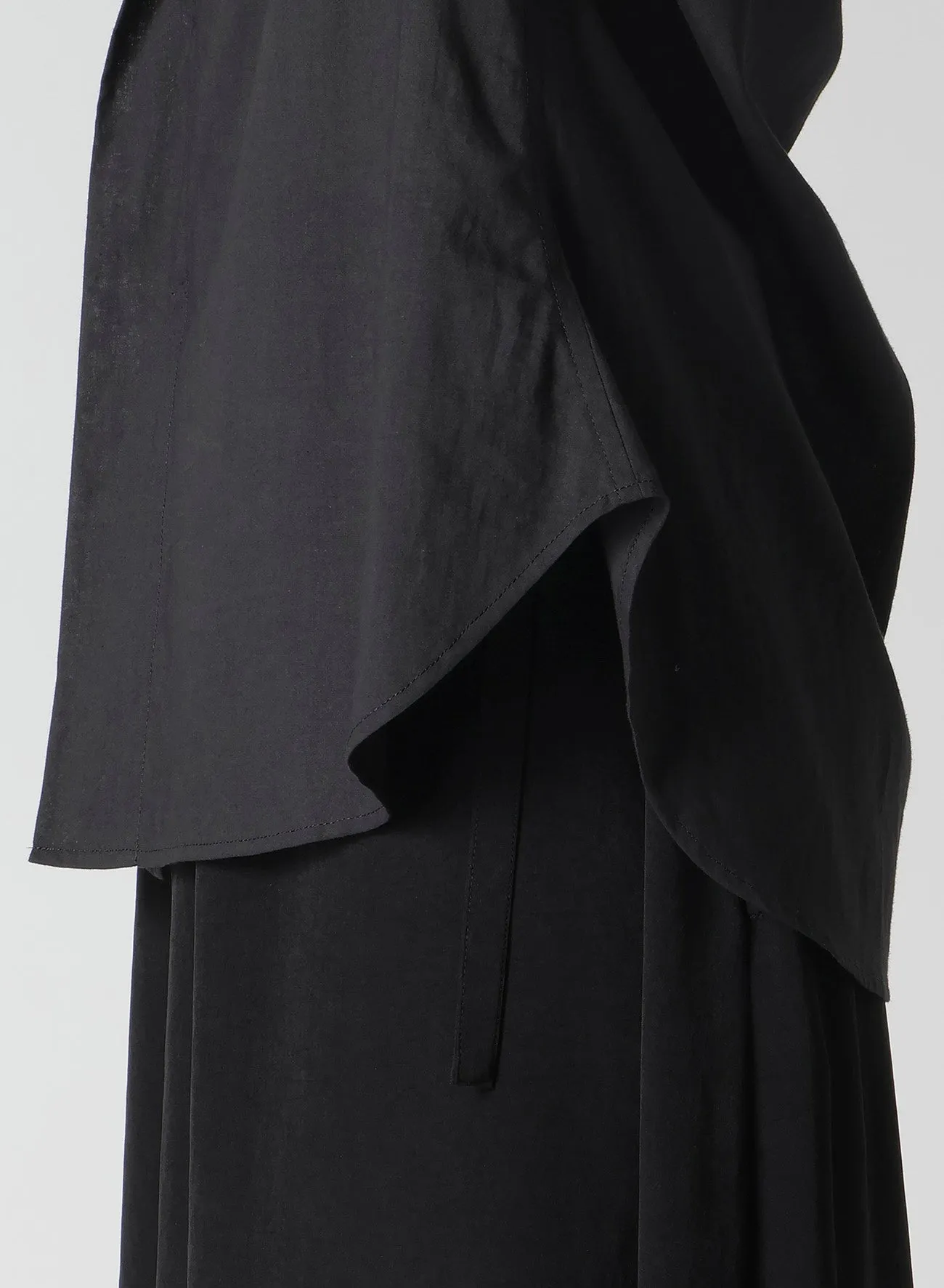 100/-KHADI DRAPED DETAIL HOOD DRESS