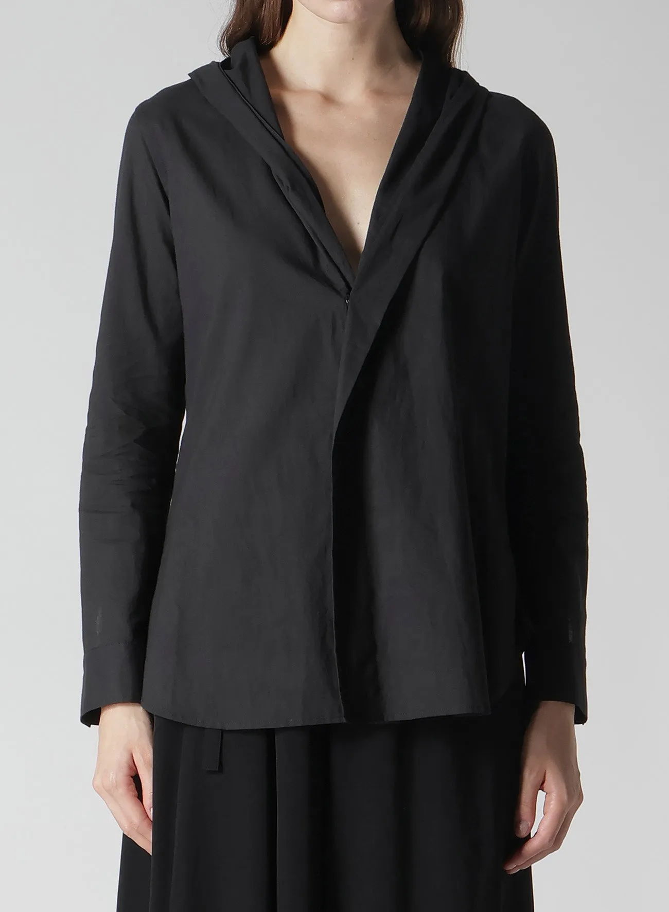 100/-KHADI DRAPED DETAIL HOOD DRESS