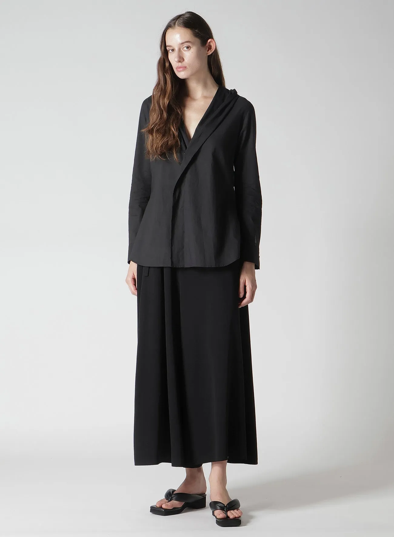 100/-KHADI DRAPED DETAIL HOOD DRESS
