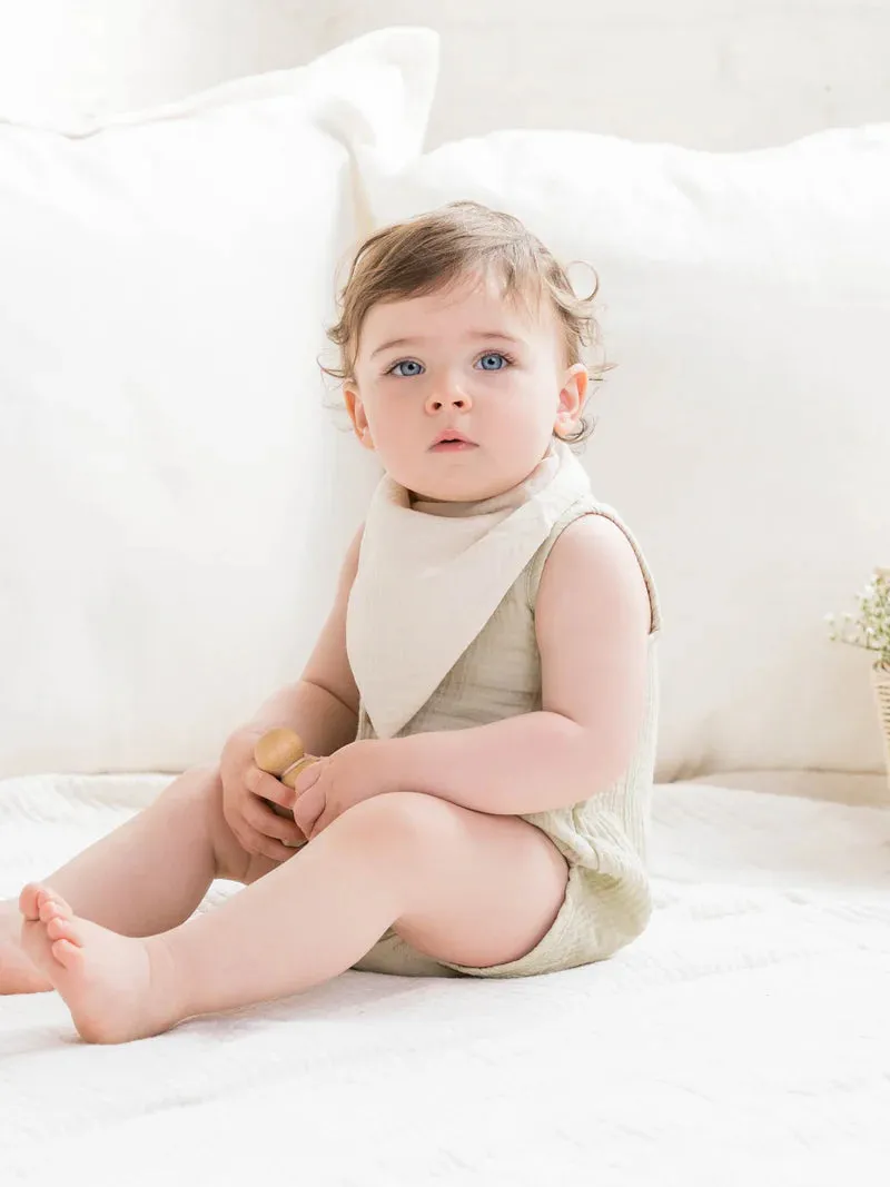 2-Pack Muslin Bandana Bibs (Natural)