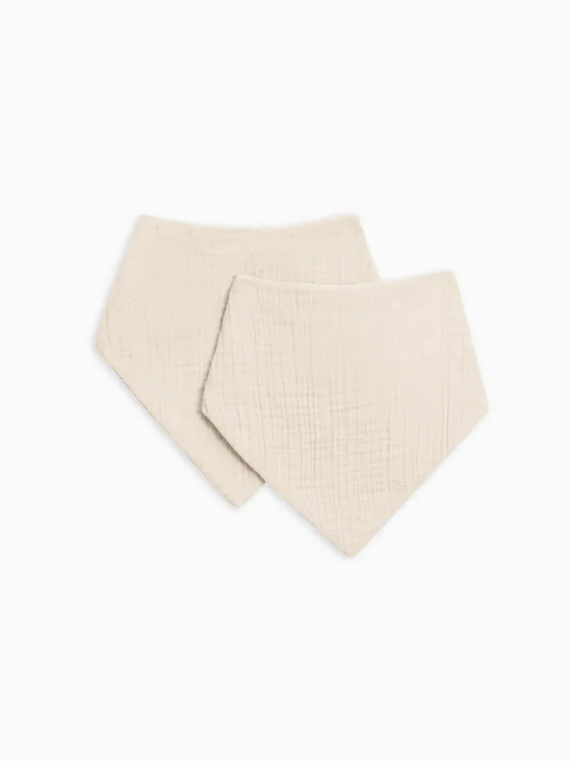 2-Pack Muslin Bandana Bibs (Natural)