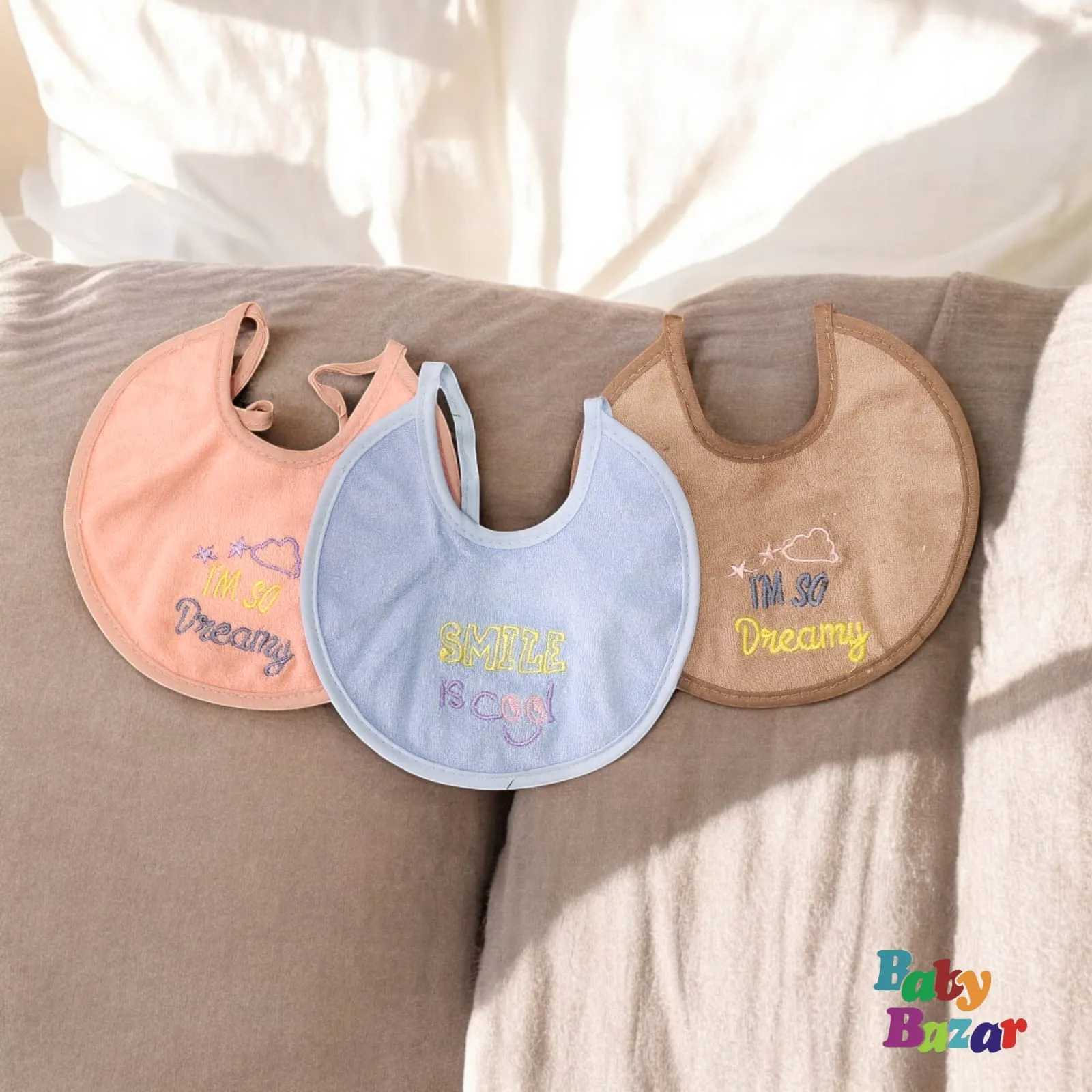 3-in-1 Waterproof Baby Bibs Pack – Soft Absorbent & Comfortable