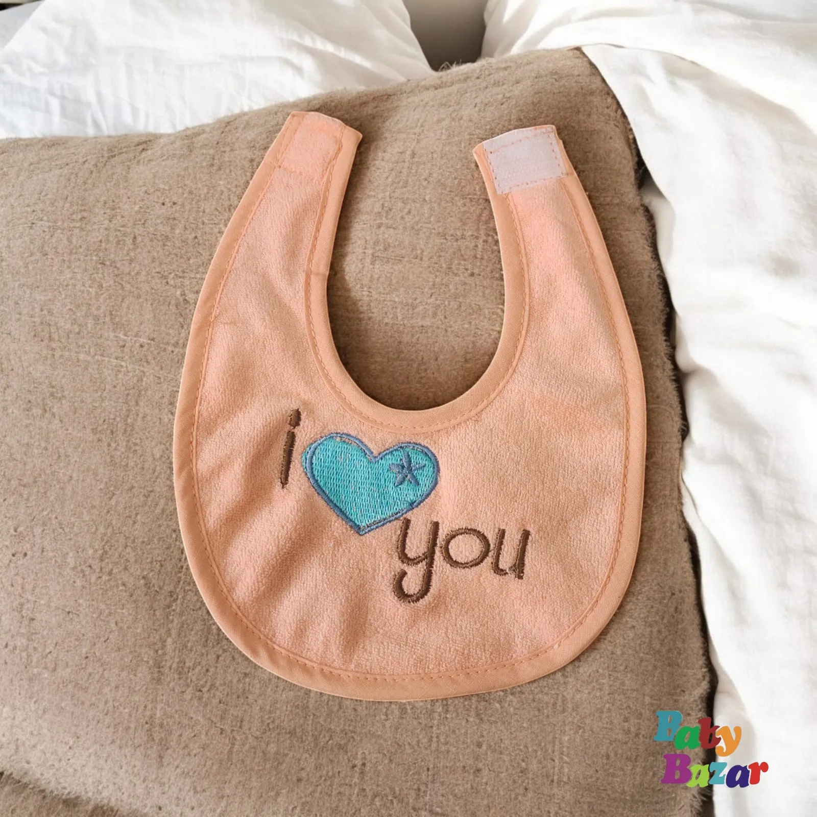 3-in-1 Waterproof Baby Bibs Pack – Soft Absorbent & Stylish (Peach, Pink, Light Yellow)