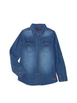 7 For All Mankind Boy's Long-Sleeve Denim Shirt