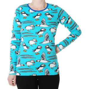 Adult's Puffins - Blue Atoll Long Sleeve Shirt