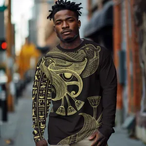 Afro Egypt Long Sleeve Shirt Horus Eyes Egyptian God DT03