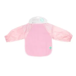 All4Ella Long Sleeve Bib, Star Pink