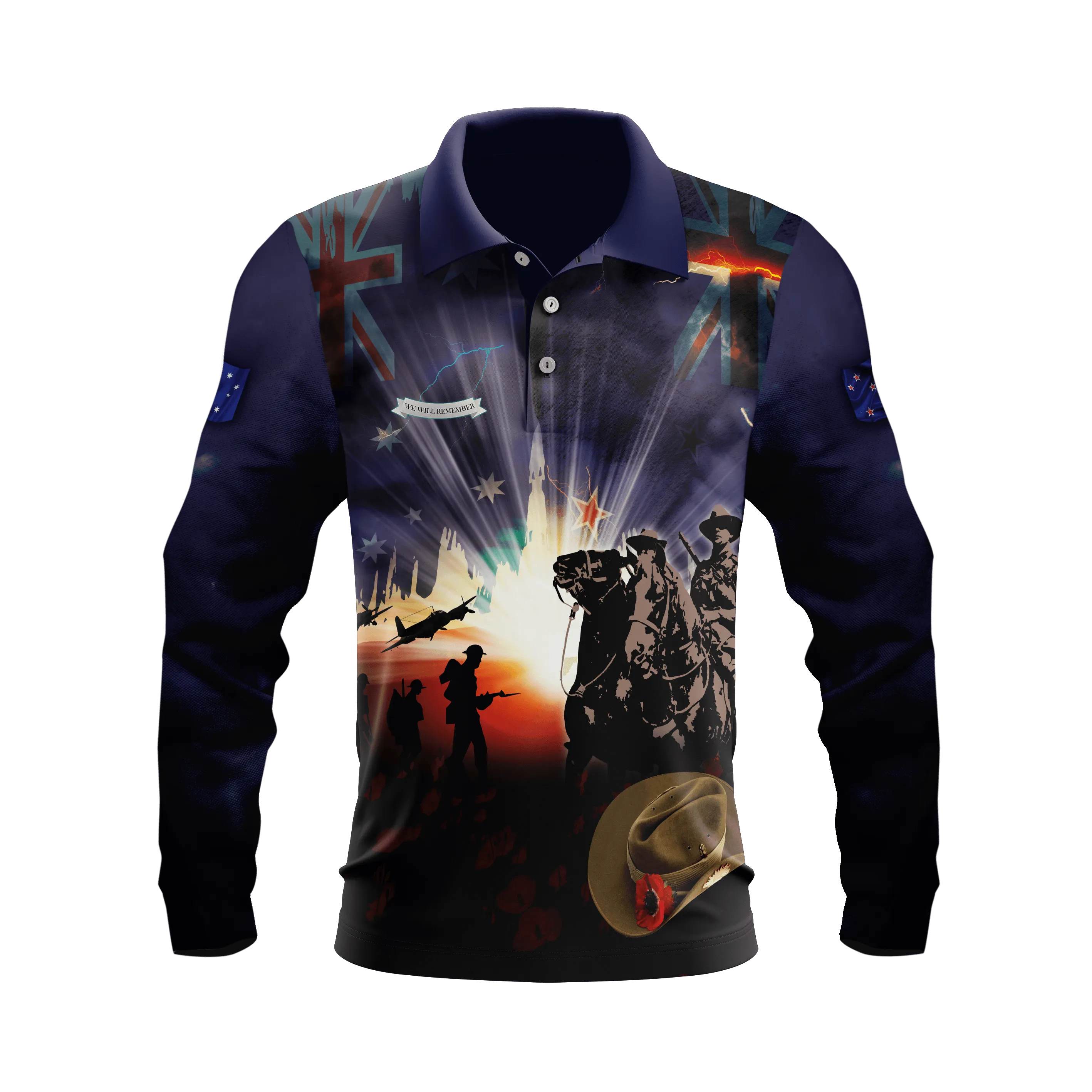 Anzac Blue Polo Shirt
