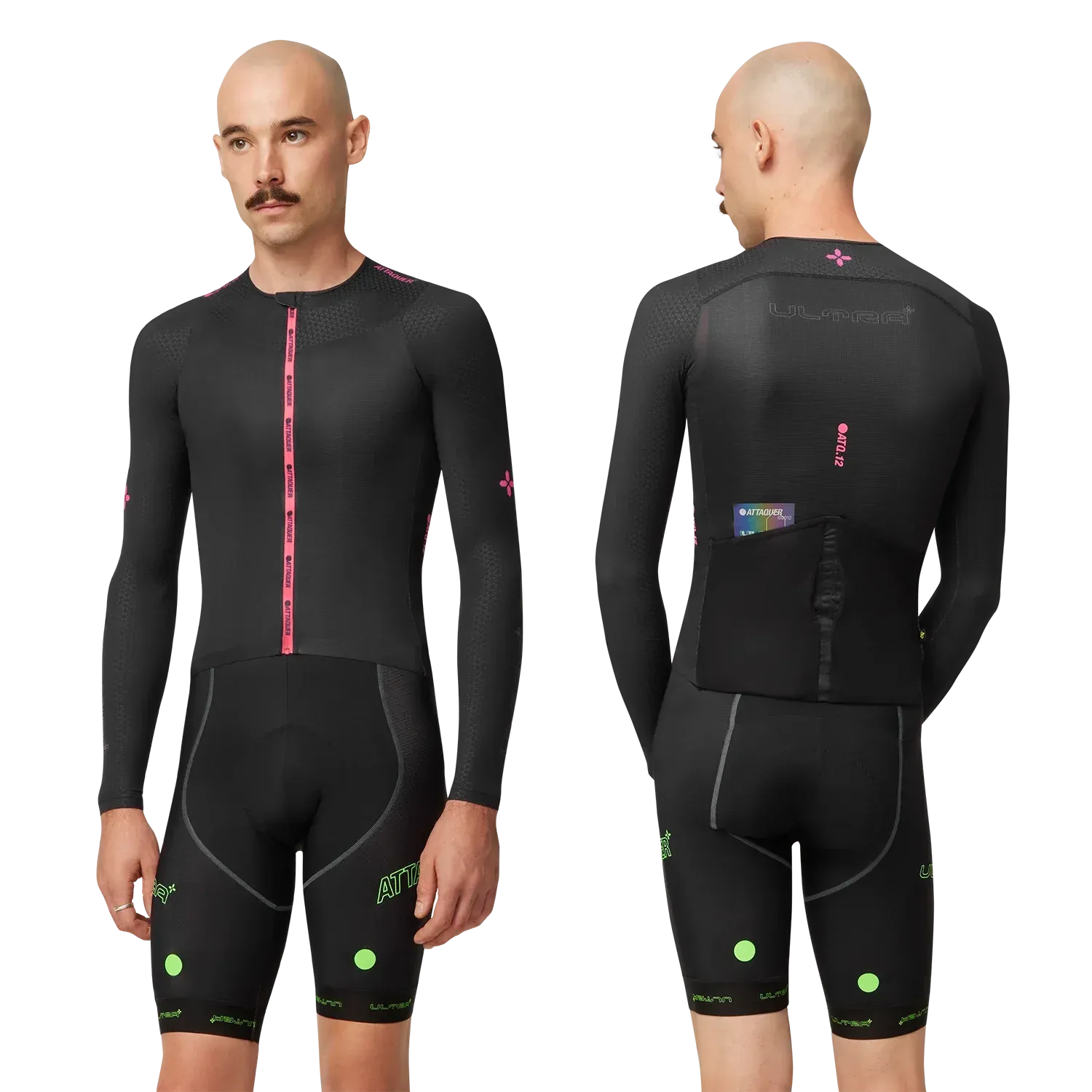 Attaquer ULTRA  Aero Long Sleeved Jersey Black/Neon Pink