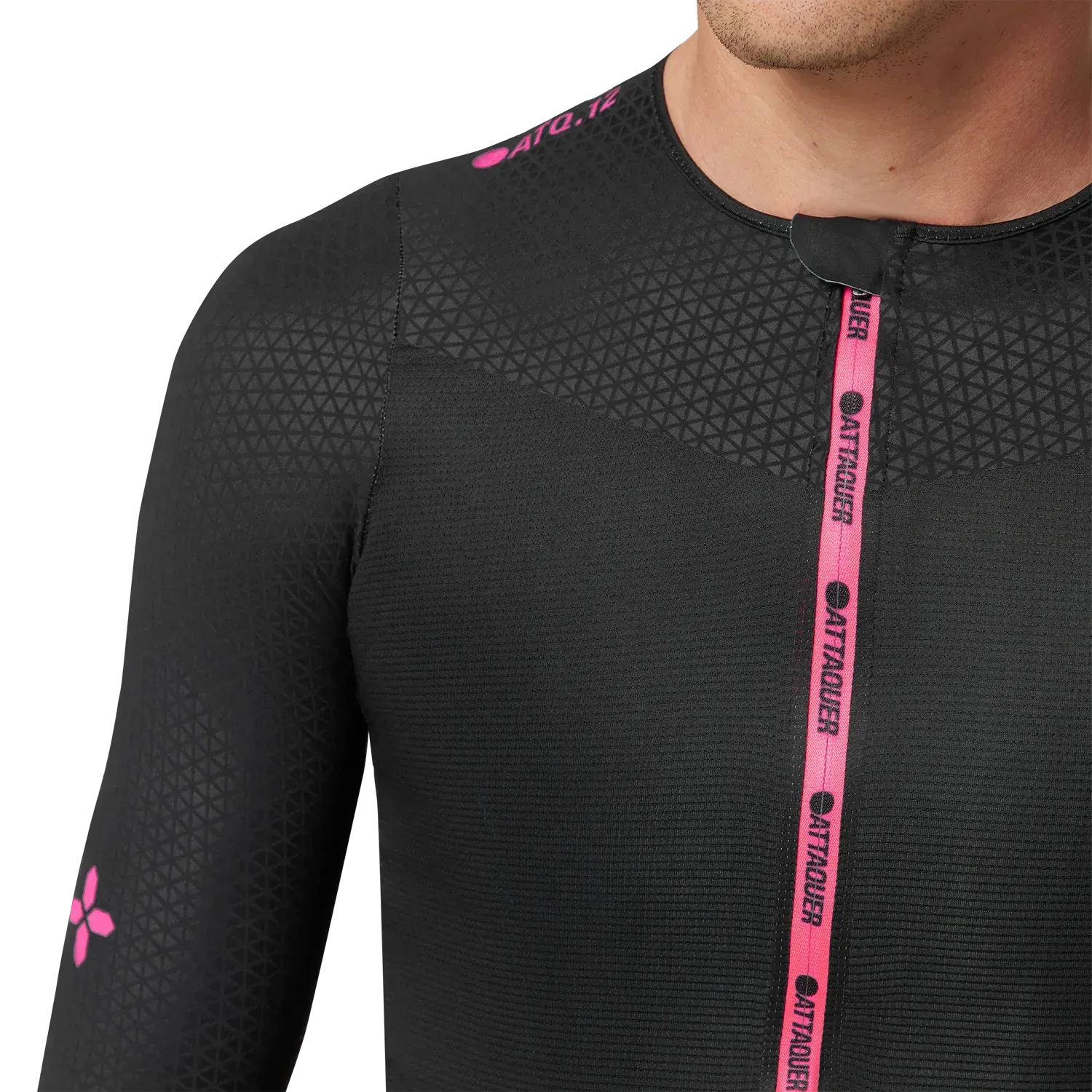 Attaquer ULTRA  Aero Long Sleeved Jersey Black/Neon Pink