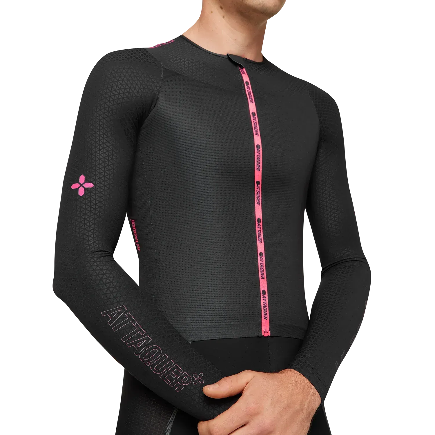 Attaquer ULTRA  Aero Long Sleeved Jersey Black/Neon Pink