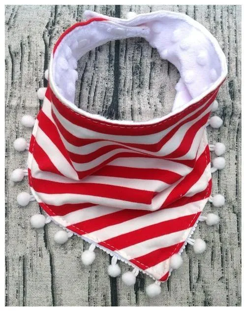 Baby Bibs Cotton Lace Tassel Double Slobber Cartoon Triangle Waterproof Infants Towel Burp Cloths Children Self Feeding Care Bib for Kids