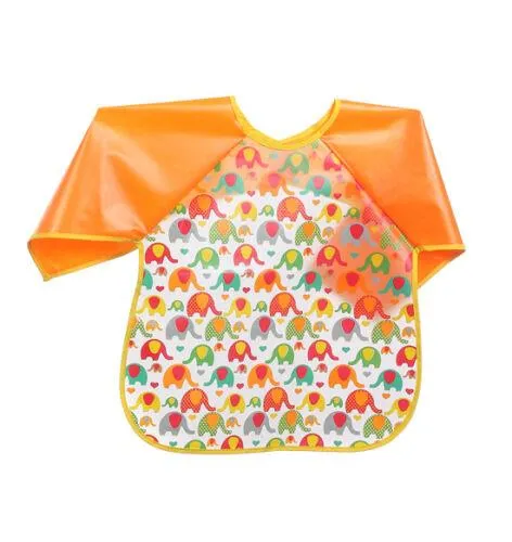 Baby Feeding Bib Babyono Infant Toddler Wipe Clean Waterproof Wash Free Orange