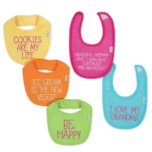Baby Girls' 5-Pack Carmine Rose Dribbler Bibs