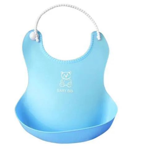 Baby Infant Toddler Waterproof Silicone Bib - Pink, Yellow, Blue, Green