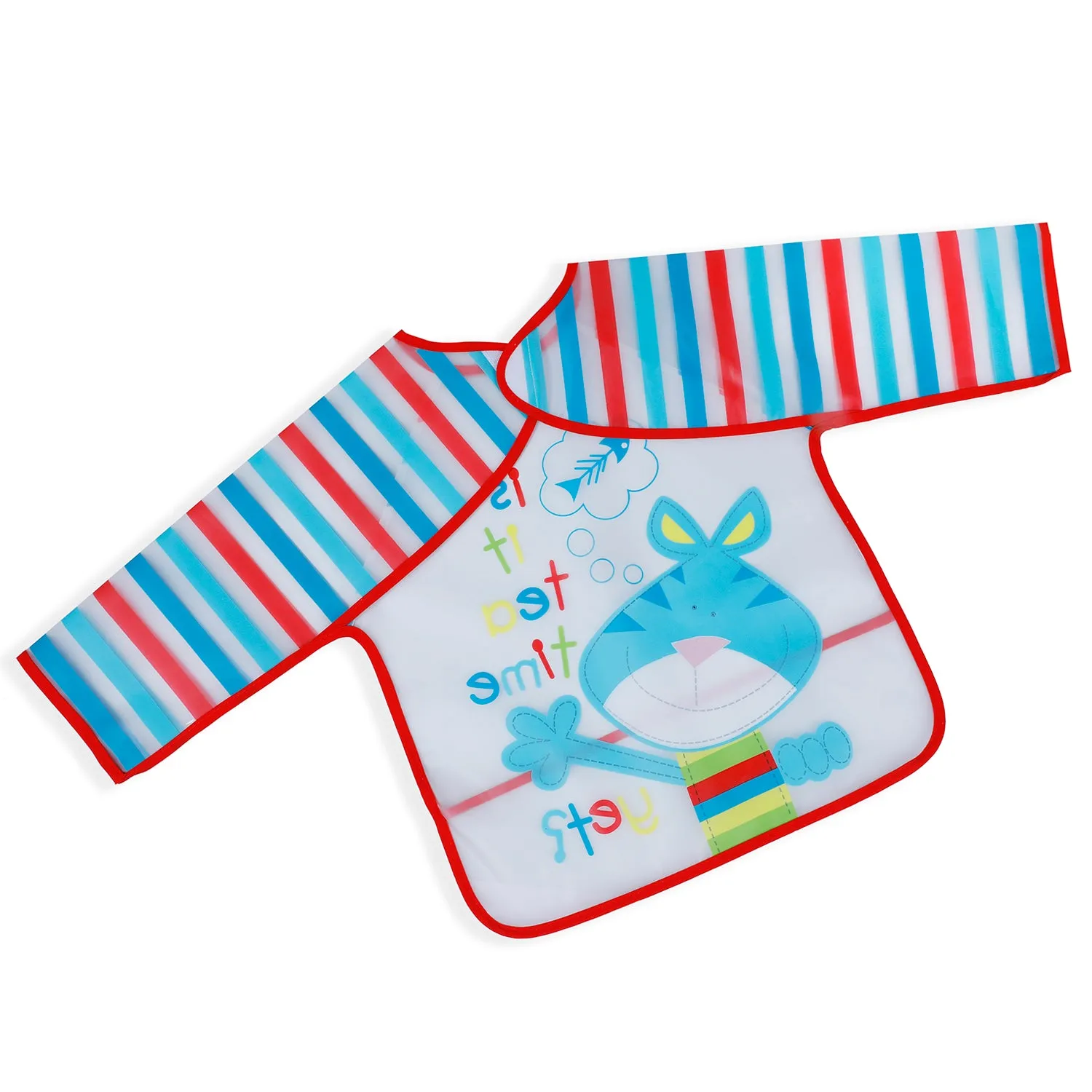 Baby Moo It's Meal Time Long Sleeves Waterproof Wear Me Bib - Blue