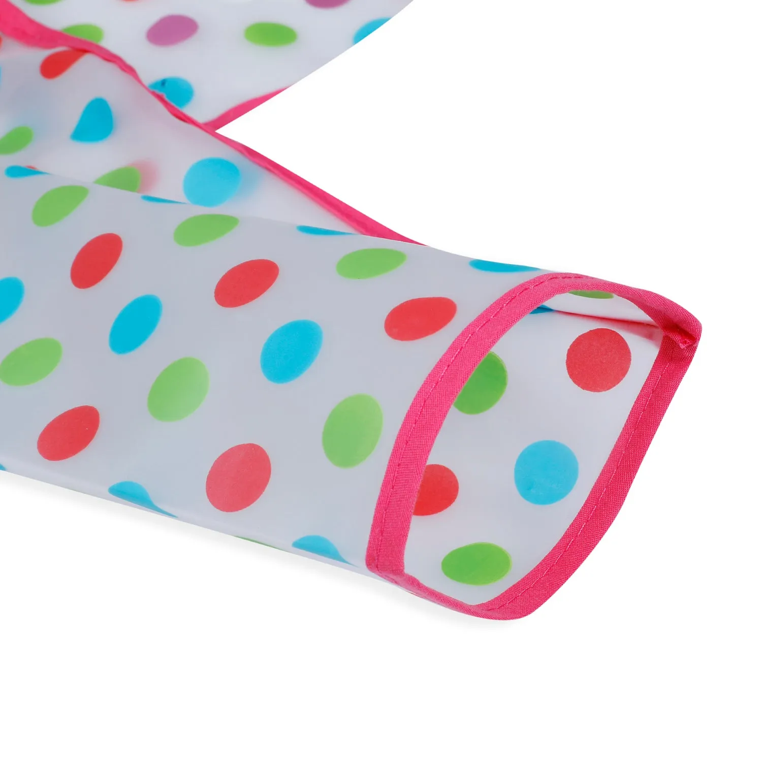 Baby Moo Polka Dots And Bugs Long Sleeves Waterproof Wear Me Bib - Pink