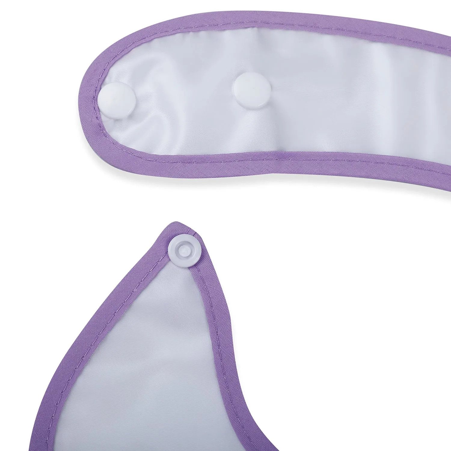 Baby Moo Sweet Time Premium Waterproof Crumb Catcher Bibs - Purple