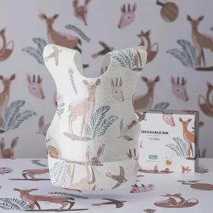 BC Babycare Disposable Bibs - 20 Pieces, Snad Deer Design