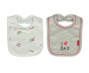 Bebetto Bibs Waterproof Back I Love Mom & Dad 2-Pack