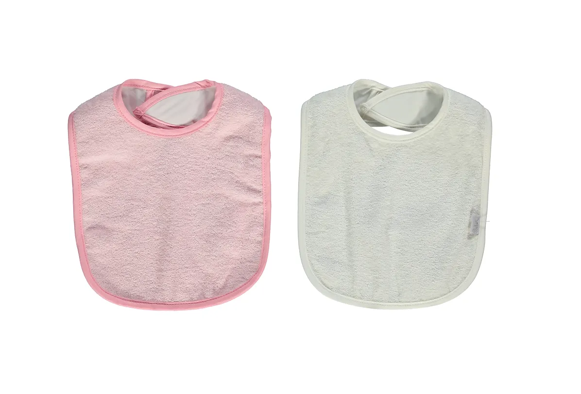 Bebetto Terry Bibs Waterproof Back Pink 2-Pack