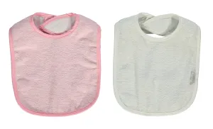 Bebetto Terry Bibs Waterproof Back Pink 2-Pack