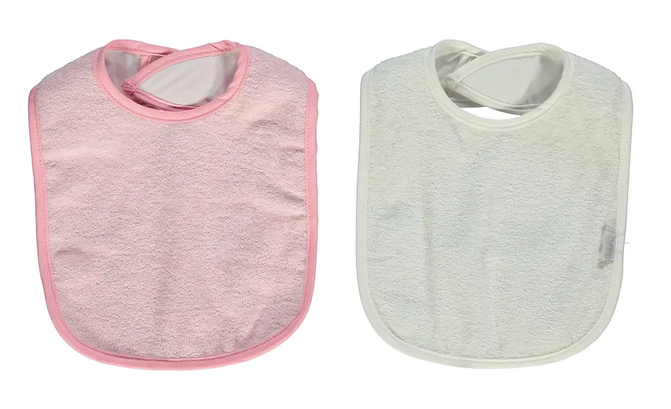 Bebetto Terry Bibs Waterproof Back Pink 2-Pack