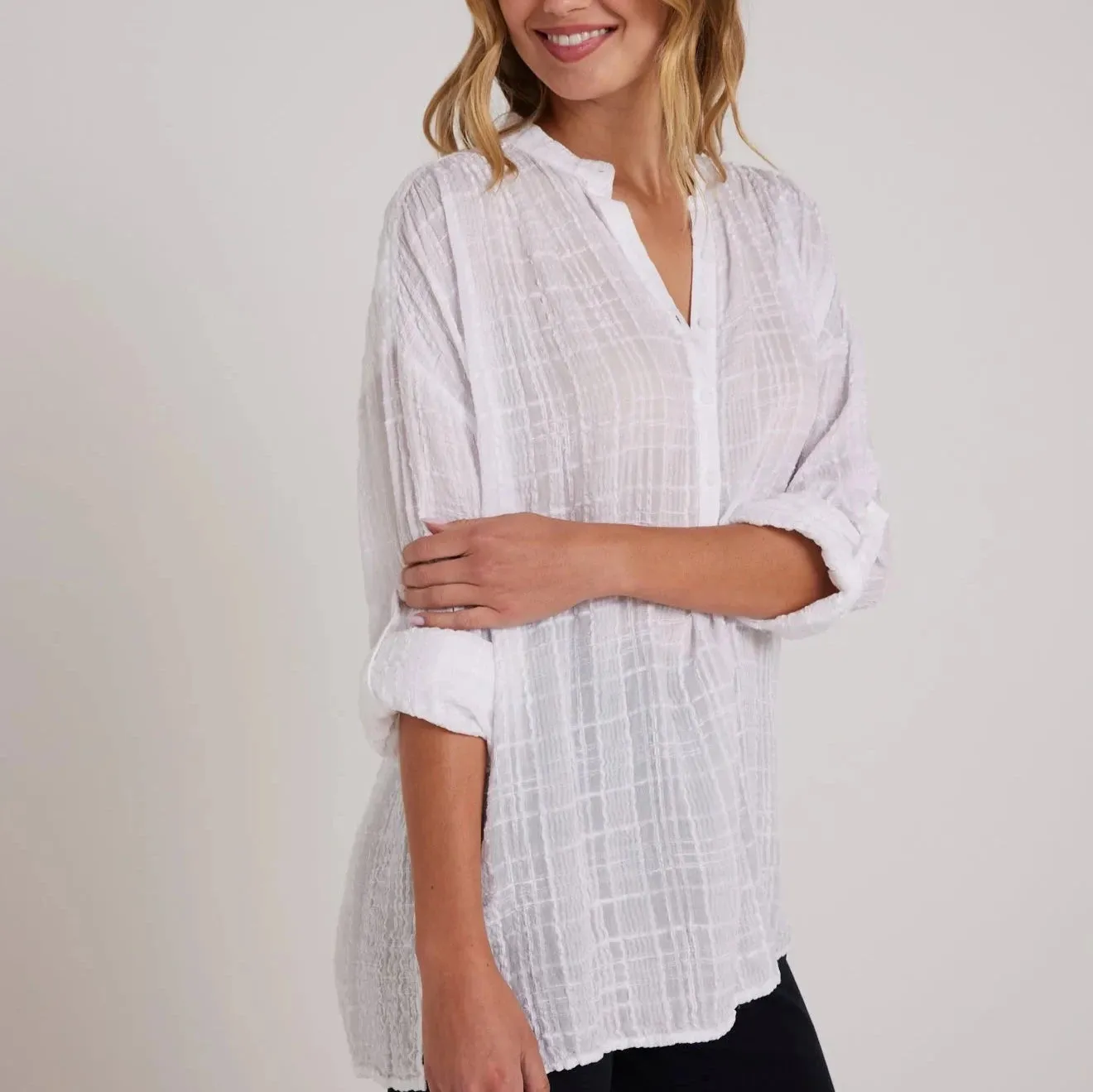 Bella Dahl Long Sleeve Shirred Pullover Shirt