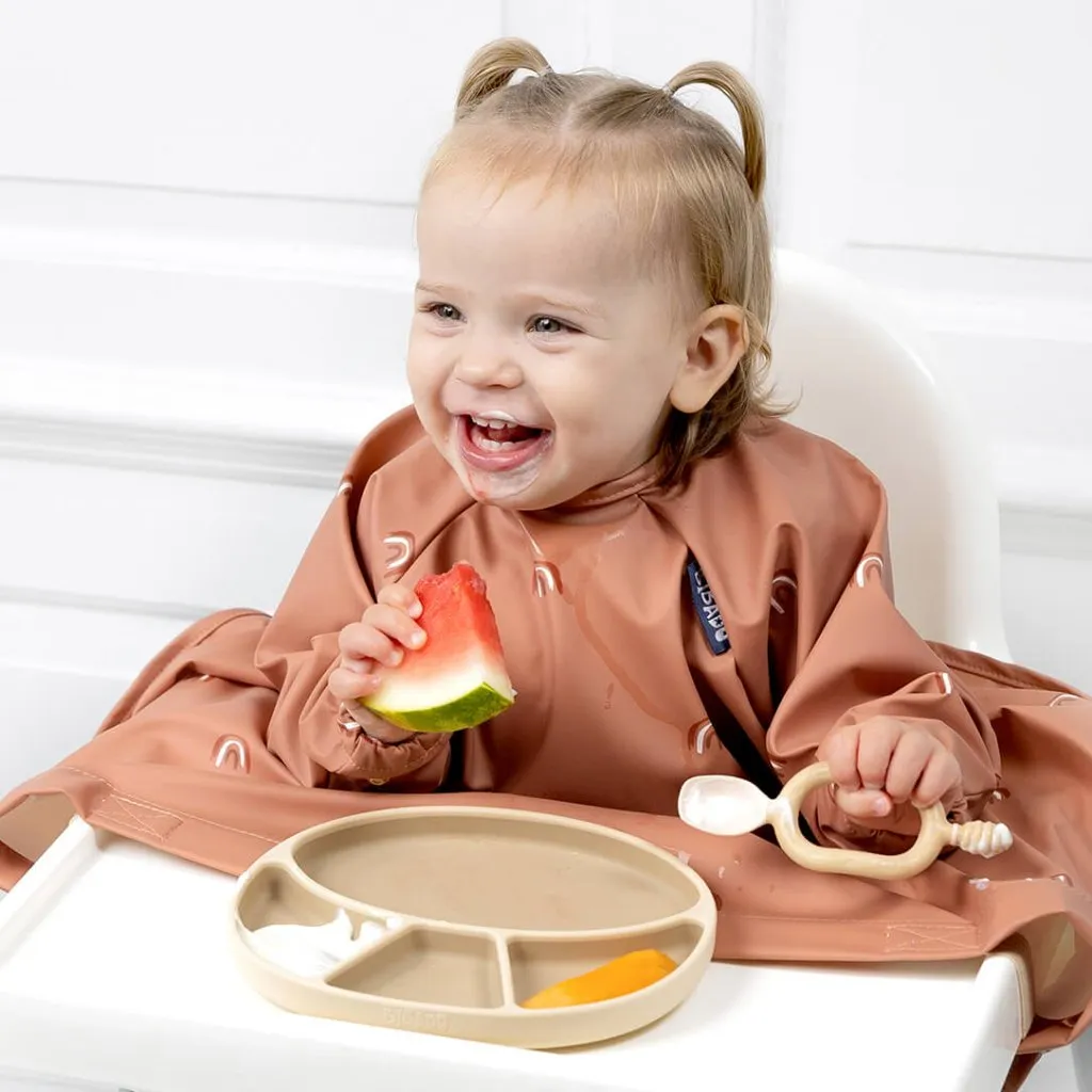 BIBADO Coverall Weaning Bib - Chasing Rainbows Terracotta