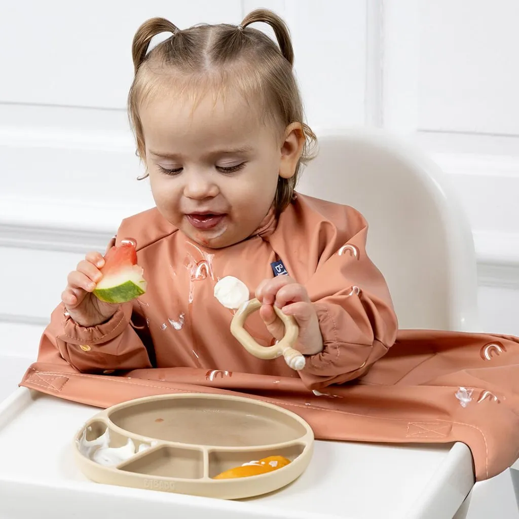 BIBADO Coverall Weaning Bib - Chasing Rainbows Terracotta