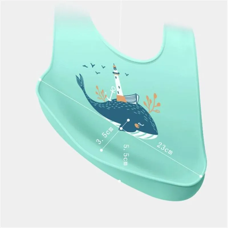 Bibs Waterproof Baby Silicone Bibs Burp Cloths Toddler Kids Adjustable Feeding Apron Saliva Bandana Baby Boys Girls Bandana Bib
