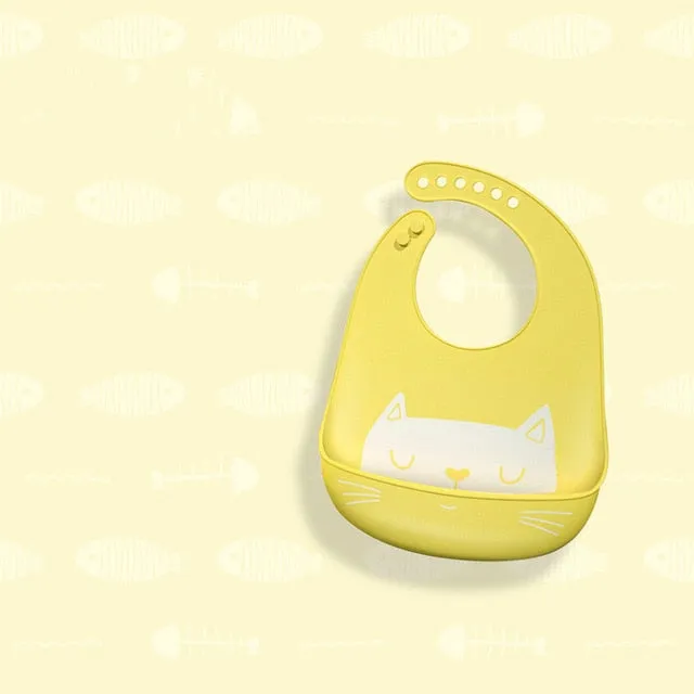 Bibs Waterproof Baby Silicone Bibs Burp Cloths Toddler Kids Adjustable Feeding Apron Saliva Bandana Baby Boys Girls Bandana Bib