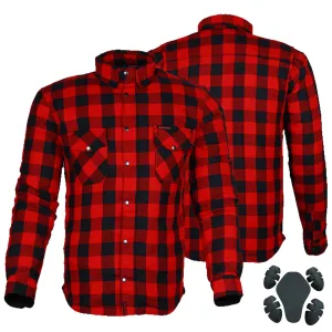 Bikers Gear Australia Exo Protective Lined with Kevlar Motorcycle Shirts Red / Black
