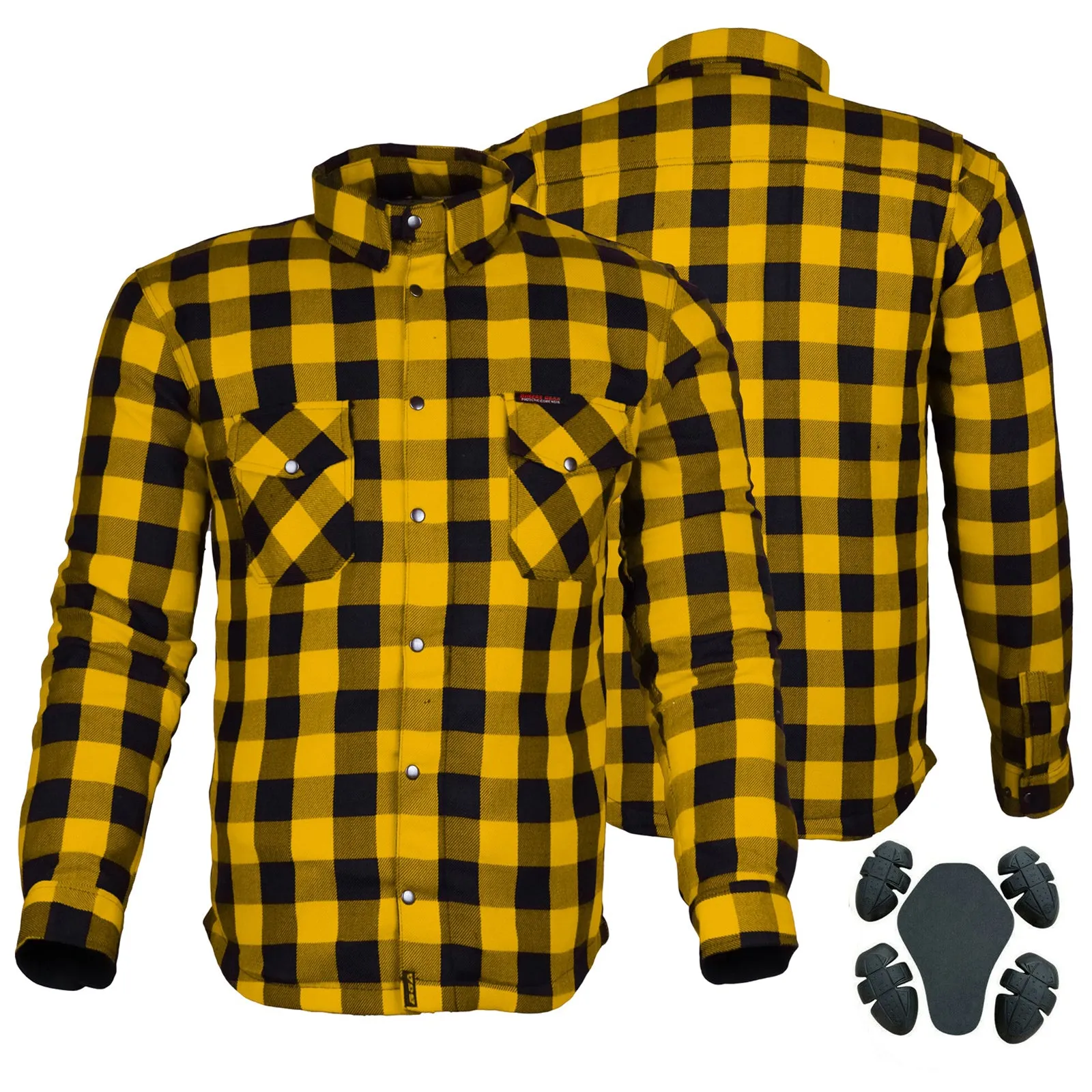 Bikers Gear Australia Exo Protective Lined with Kevlar Motorcycle Shirts Yellow