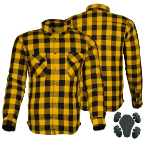 Bikers Gear Australia Exo Protective Lined with Kevlar Motorcycle Shirts Yellow