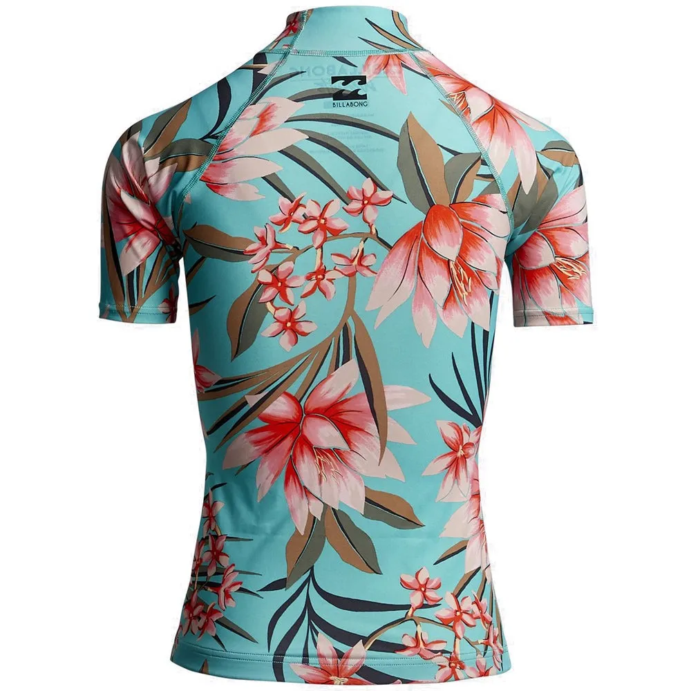 Billabong Womens Surf Capsules Short Sleeved Rash Vest - Seafoam