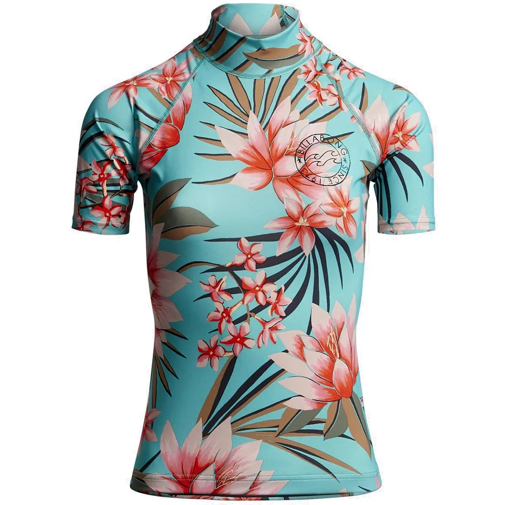 Billabong Womens Surf Capsules Short Sleeved Rash Vest - Seafoam