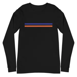 Blue Orange Double Lines - Sustainably Made Long Sleeve Tee