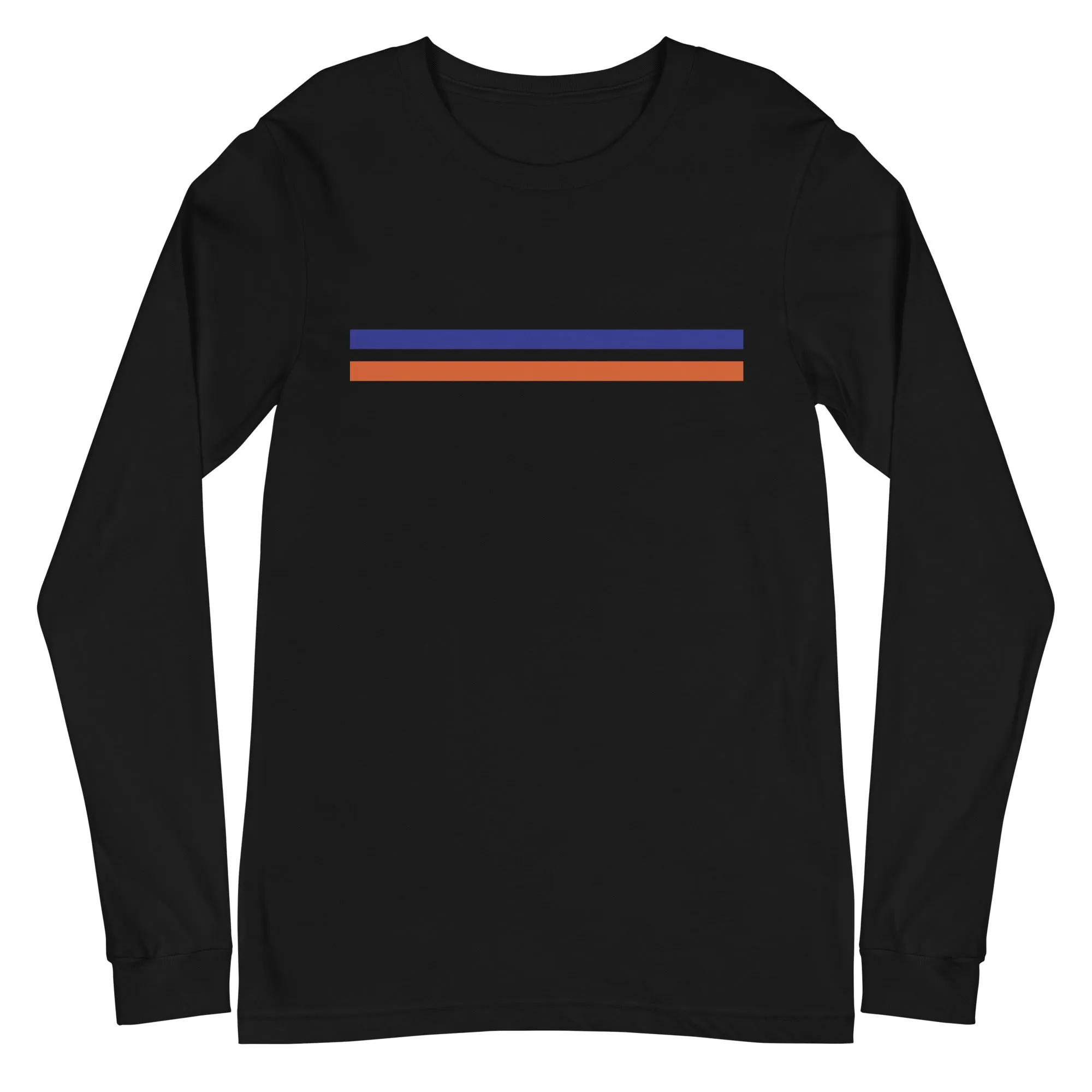 Blue Orange Double Lines - Sustainably Made Long Sleeve Tee