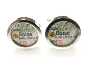 Boise Idaho Pendant Map Cufflinks
