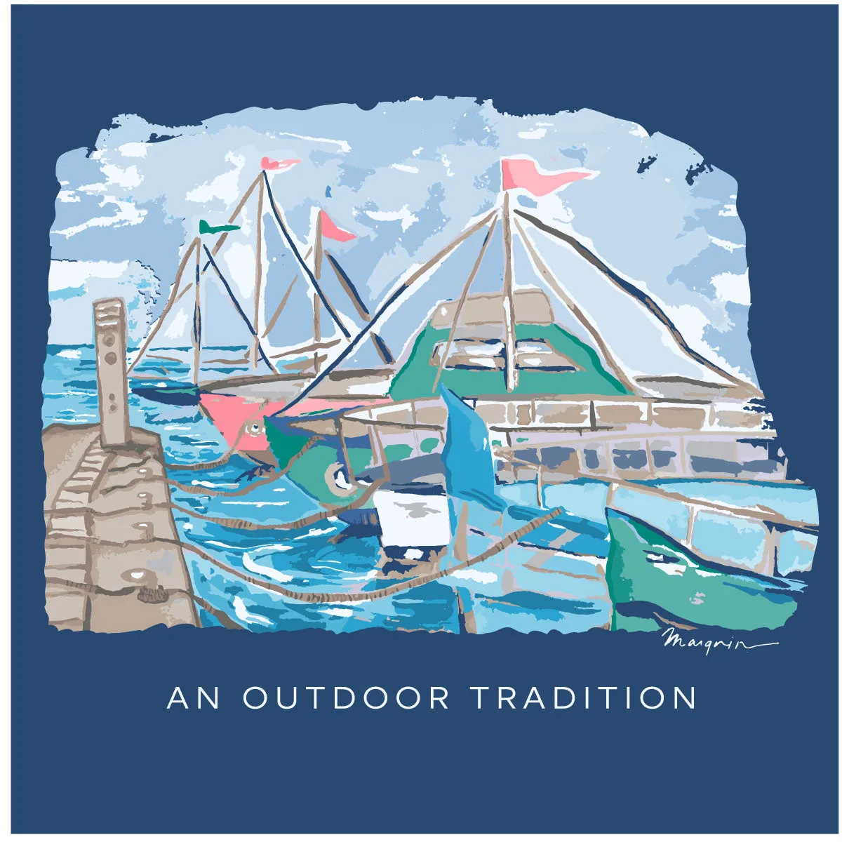 Boys Pro Performance Fishing Tee with Harbor Art