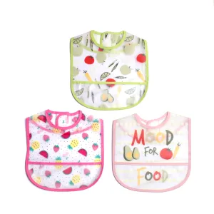 Briantex Waterproof Bib Pk of 3 Mood For Food Print