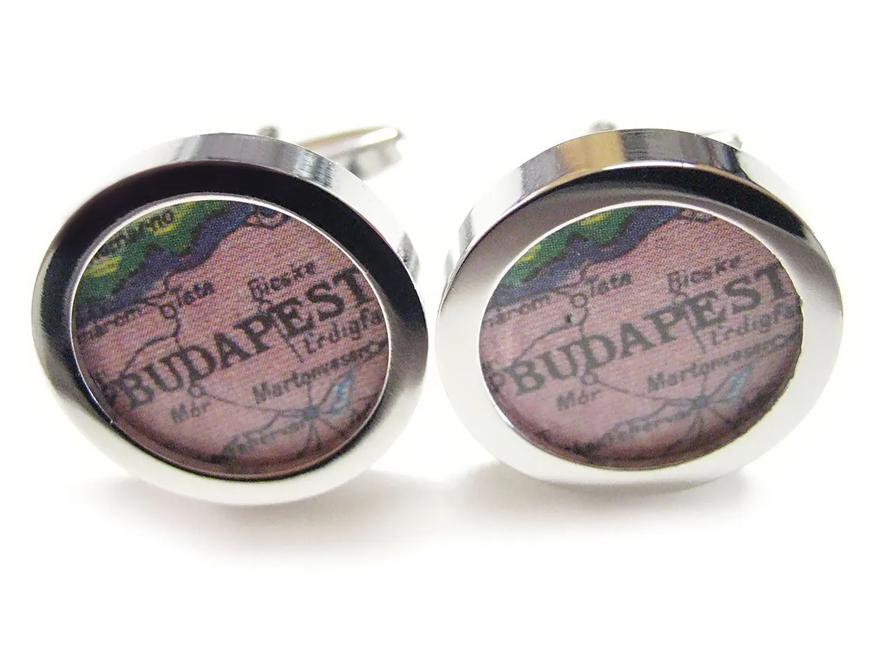 Budapest Map Cufflinks