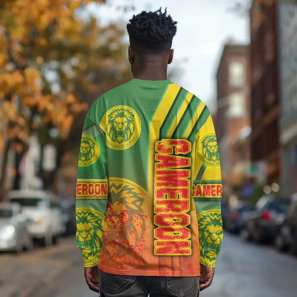 Cameroon Soccer Long Sleeve Shirt Indomitable Lions Football - Road To Champion DT03