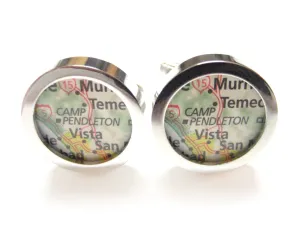 Camp Pendleton Map Cufflinks