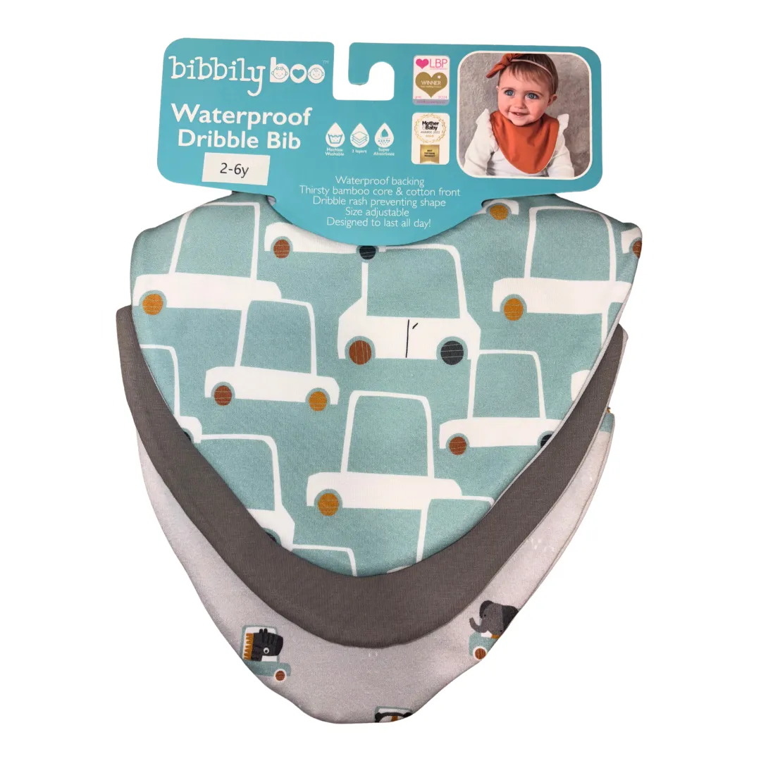Cars Bundle of 3 SEN Waterproof Dribble Bibs