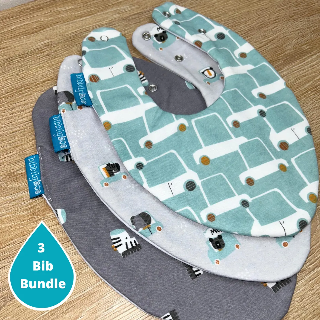 Cars Bundle of 3 Waterproof Dribble Bibs