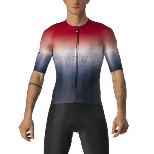 Castelli Aero Race 6.0 Mens Cycling Jersey (Savile Blue/Pro Red)