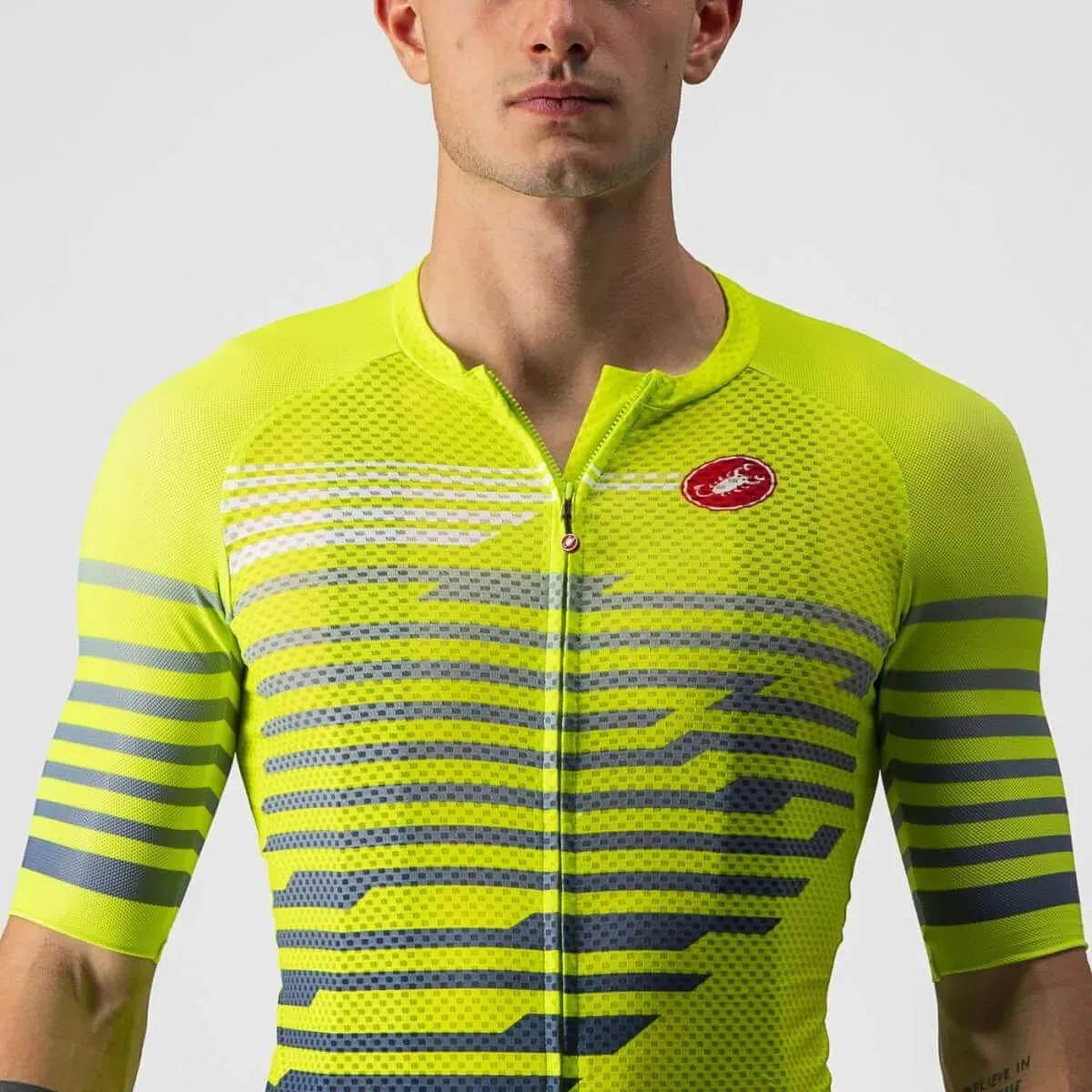 Castelli Climbers 3.0 Mens Cycling Jersey (Electric Lime/Blue)