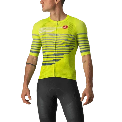Castelli Climbers 3.0 Mens Cycling Jersey (Electric Lime/Blue)